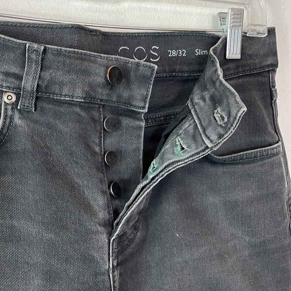 COS Jeans Slim Men's Size  28 Gray Button Fly 5 Pockets Mid Rise Slim Leg - Picture 10 of 13